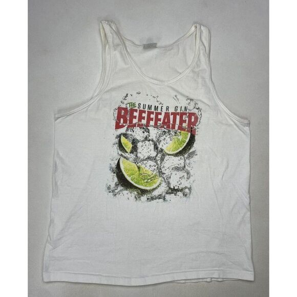 VINTAGE Summer Gin Beefeater Tank Top T-shirt Men Large 90s single Stitch - Picture 1 of 8